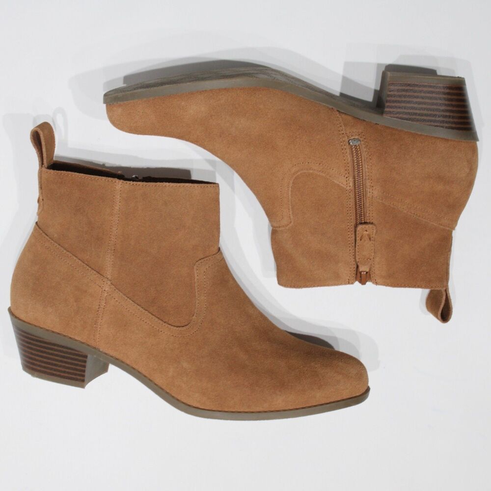 Vionic Vera Brown Suede Western Ankle Boots Booties Arch Support Women Size 10 - Picture 12 of 13